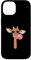 Hülle für iPhone 14 Niedliche Giraffe mit Brille und rosa Kaugummi, Afrika