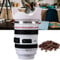WYFCR Taza de Café, Taza de Café con Lente de Cámara con Tapa y Cuchara de Café Cepillo de copa, Taza de Cámara para Fotógrafos 380m, con Lente de Acero Inoxidable con Sifónl(Blanco)