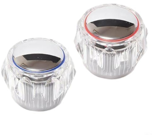 FUANA 2 Pcs Bathroom Kitchen Sink Tap Replacement, Cold & Hot Tap Top Head Covers Bathroom Kitchen Sink Tap Faucet Cover Handle for Home Kitchen Bathroom Hardware