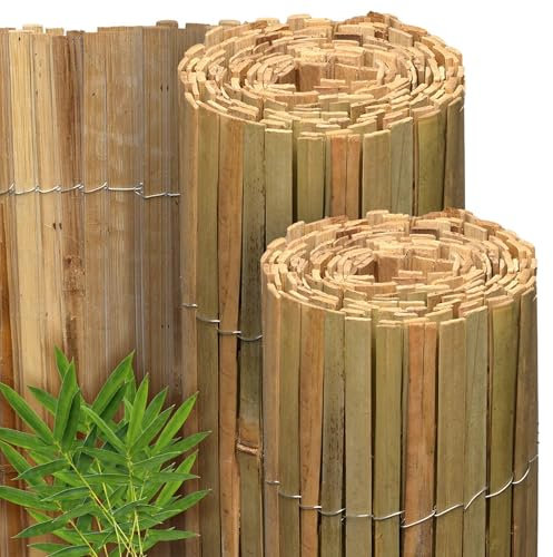Sol Royal Bambus Sichtschutz 80 hoch – FSC® Balkon Sichtschutz Garten Bambusmatte als Wind- & Blickschutz für Garten Zaun 80x600 cm – Natursichtschutz Witterungsbeständig – B89