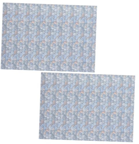 BESPORTBLE 2pcs Doll House Wallpaper Item House Cartoon Nursery A4 Dollhouse Home Decor Self-adhesive Brick Dollhouse Pin Rivets Dollhouse Dollhouse Flower Arrangement House Hem Parts