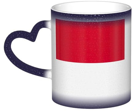 Tasse mit Flagge von Monaco, Farbwechsel, hitzeempfindlich, magische Tasse, Geschenke, farbverändernde Tasse, 325 ml