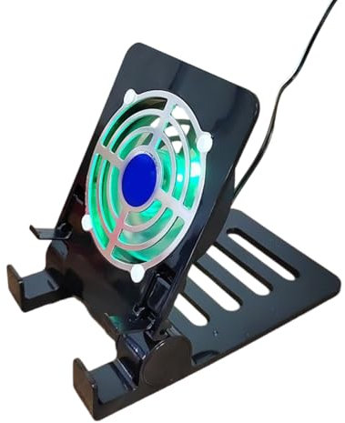 Uqezagpa Foldable Phone Holder Stand With Cooling Fan Radiator USB Power Gamings Accessory For Smartphone Tablet Quiet Operations