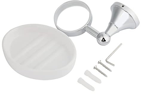 Porte-savon Yomiuri, porte-savon mural doré, porte-savon en céramique chromée, porte-savon de style rétro, avec kit de fixation, pour comptoir de salle de bain