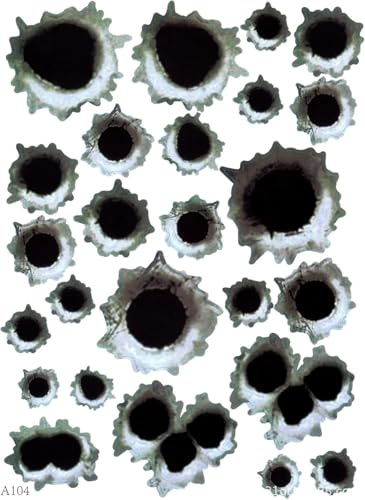 3D Bullet Hole and Scratch Car Stickers, Simulation Stereoscopic Fake Gun Bullet Holes Stickers, Automotive Tattoo Decorations, Waterproof Car Decals, Automotive Decals (Bullet Hole)