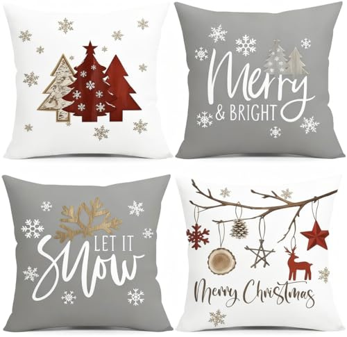 Weihnachtsdeko Innen Weihnachtskissen Kissenbezug 40x40 4er Weihnachten Deko Weihnachtskissenbezug Christmas Decorations Weinachtsdekorationen Kissen Dekokissen Kissenbezüge Weihnachts Kissenhüllen