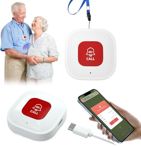 Bracelet Alarme Personne Agee sans Fil, Bouton Appel Urgence Alarme Personne Agée SOS Patients Handicapés (WiFi Modèles (sans récepteur))