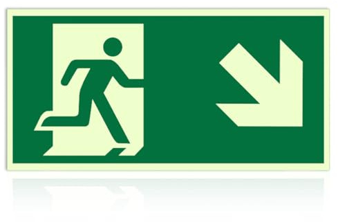 MKEAWWU Peligro, Señal De Extintor De Alta Calidad, Color Verde Luminiscente, Tamaño 300 Cm Largo X 150 Mm Ancho, Autoadhesivo, Pvc, Señal De Rescate (1 Unidad)