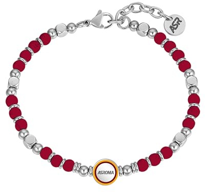 Clondo Armband für Herren und Damen, AS Rom, aus Stahl, offizielle Kollektion, elegantes und sportliches Accessoire mit Logo, Geschenkidee für Fans – verschiedene Modelle erhältlich
