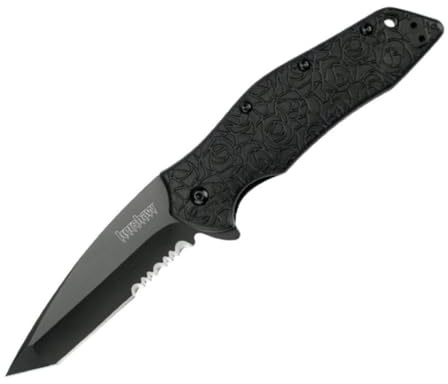 Kershaw Kuro Tanto Assisted Opening Knife (3.125 Black Serr) 1835TBLKST