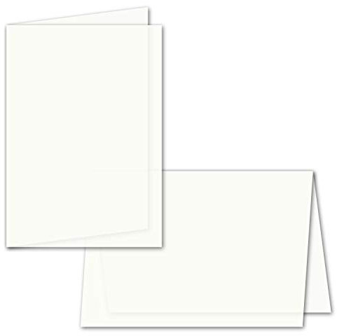 50x faltbares Einlege-Papier für B6 Doppelkarten - transparent-weiß - 163 x 224 mm (112 x 163 mm gefaltet) - ideal zum Bedrucken mit Tinte und Laser - hochwertig mattes Papier von GUSTAV NEUSER