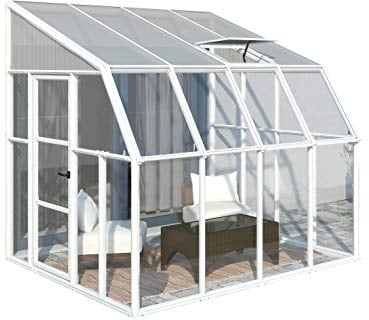 Canopia by Palram Sun Room Véranda modèle carré 260cm de côtés - Pièce d’appoint pour l'hiver - Puit de lumière