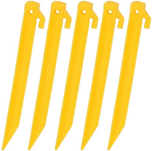 VOSS.farming 30x Kunststoff Heringe 22cm gelb Bodenanker Camping Zelt