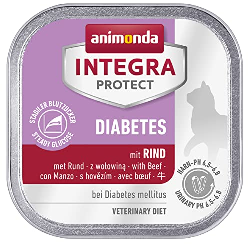 Integra Protect Diabetes d’animonda pour chat, nourriture de régime pour chat, nourriture humide en cas de diabète, au bœuf, 16 x 100 g