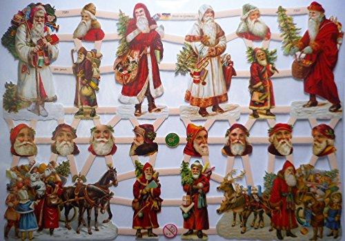 Glanzbilder Weihnachten Weihnachtsmann Rentier EF 7331 Oblate Posiebilder Scrapbook Deko GWI 448