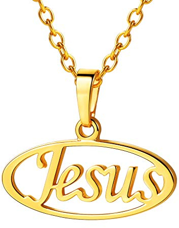 FaithHeart Halskette mit christlichem Kreuz, Edelstahl/Gold/Schwarz, Anhänger Inri, mit verstellbarer Kette, 55 + 5 cm, religiöser Schmuck, Taufe, Schutz, personalisierbar für Herren und Damen