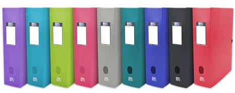 Elba Sammelbox Osmose, DIN A4, PP, Füllhöhe: 80 mm, Sortiert aus Polypropylen 0,7 mm, mit beschriftbarem Rückenschild, 9 Stück (400105071)