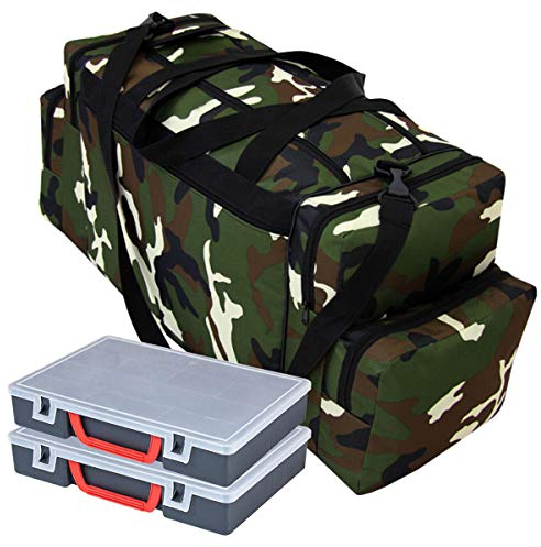 Ferocity Anglertasche H 36 x L 75 x B 32 cm, aus Cordura 600, wasserdicht, verstellbar Schultergurt, mit 2 Tragehenkeln, 2 Kunststoff-Boxe 35 x 22 cm für Köder mit Seiten- Vordertasche