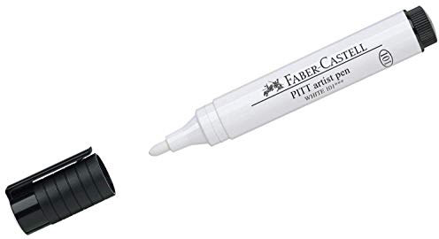 Faber-Castell - Tuschestift Pitt artist pen, Rundspitze, weiß (2.5 mm | 4er Pack)