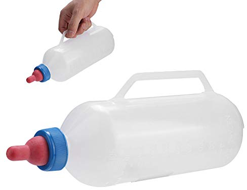 HEEPDD Lamb Feeding Bottle, 1L Small Animal Milk Nipple Bottle with Hand Grip for Feeding Sheep Lamb Goat Cattle Calf
