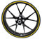 Felgenrandaufkleber Felgenrand Stripes Breite 7mm Chrom Hologramm mit Montagetool 16 17 18 19 Zoll für Auto Motorrad Felgen Aufkleber (Chrom Gold)