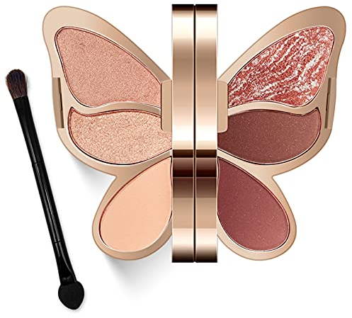 Erinde Butterfly Lidschatten Palette Makeup, Matt Schimmernde Metallic Augen Makeup Palette, Hochpigmentierte Natürlich aussehende, langlebige, wasserfeste Lidschatten-Palette for Thanksgiving