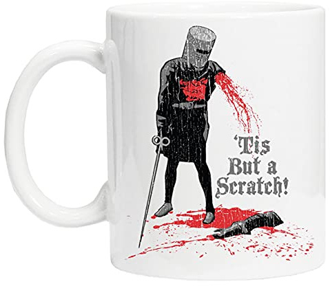 Tis But a Scratch Python Weiß Keramik Becher Tasse Für Tee Kaffee White Ceramic Mug Cup For Tea Coffee