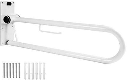 PEPE Mobility Barra Abatible con Portarrollos 75 cm (x1 ud), Agarraderas Baño para Mayores, Asidero Baños, Asa Seguridad WC