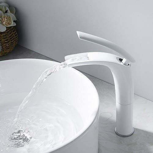 Mélangeur Salle de bains moderne pots robinet robinet, Cascade Bronze robinet d'eau Vasque Lavez votre visage bassin salle de bains Cabinet Faucet peinture blanche nordique seul trou Taps