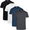 JRC Just Royal Clothing Pack of 4 Mens Short Sleeve V-Neck T-Shirts, Casual Vee Neck Tops (White, Black, Mid Night, Charcoal, L)