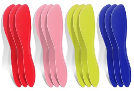 Prasacco 12 Pcs Plastic Butter Knife Spreader Versatile Kitchen Frosting Knives for Cheese Cream Icing Jam, Red Green Pink Blue, 7 x 1.4 Inch