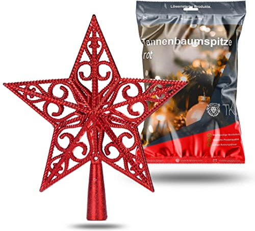 Baumspitze rot Stern - Christbaumspitze Baumspitze Spitze Aufstecker für Tannenbaum Tannenbaumspitze Weihnachtsbaum Weihnachten