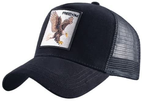 ZXRSJBL Baseballmützen für Männer und Frauen, Unisex Tier Mesh Trucker Hut Square Patch Baseball Caps,Snapback Embroidered Patch Baseball Caps