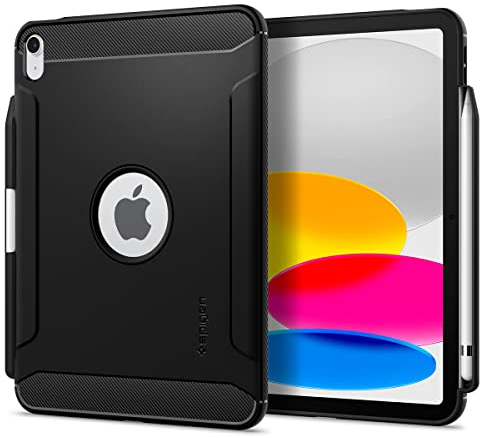 Spigen Rugged Armor Hülle Kompatibel mit iPad 11. A16 Chip (2025) / 10 .Generation (2022) 11 Zoll und 10,9 Zoll Case - Schwarz