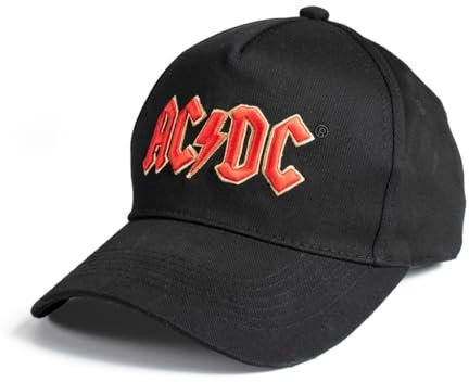 SAFETY JOGGER Kappe für Herren und Frauen, Baumwolle Baseballkappe mit AC/DC Logo, Unisex Cap, Schwarz