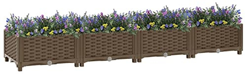 ZEYUAN Hochbeet, Palettenrahmen, Hochteich, Gemüsebeet, Kräuterregal Balkon, Blumenbeet, Kräuterspirale, Pflanzhochbeet, Tomatenbeet, 160x40x23 cm Polypropylen