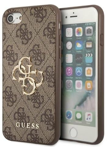 Guess GUHCI84GMGBR Hülle für iPhone 7/8/SE 2020/2022 braun hardcase 4G Big Metal Logo