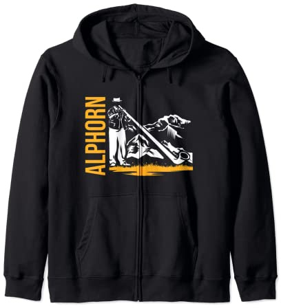 Alphorn Naturhorn Schweiz Kapuzenjacke