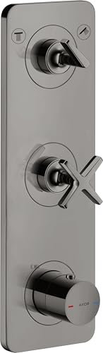 hansgrohe AXOR Citterio E Thermostatmodul Unterputz 38 x 12 für 2 Verbraucher, 36703330, Farbe: Polished Black Chrome