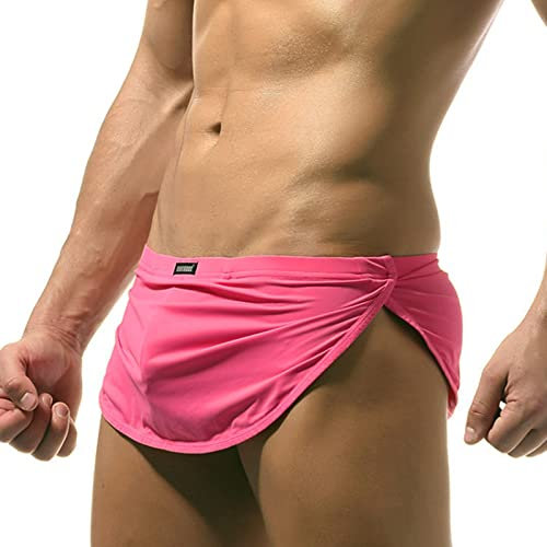 Liaddkv Sous-vêtement Sexy pour Homme - Slip Taille Basse en Coton - String de Sport - Slip de Bain, Rose, M