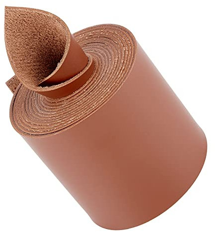 GORGECRAFT 79 Lange 2.8 breite Mattbraune Lederriemen 2 mm Dick Flache Flechtschnurstreifen Leder-Spitzenabstreifer Rolle Basteln Haustierhalsbänder Kleidung Gürtel Schlüsselanhänger Einseitiges
