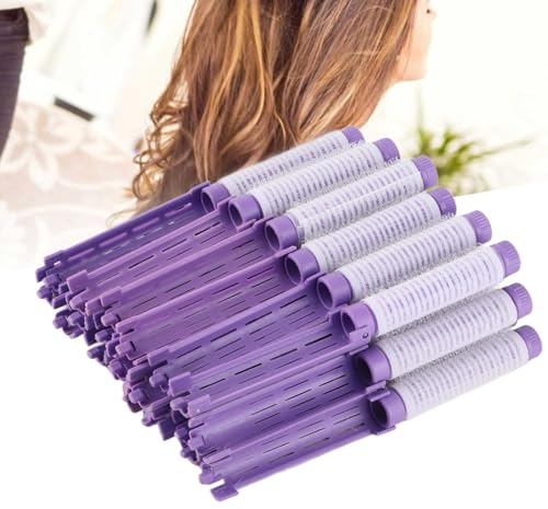 20 Stück Haardauerwelle, Stabroller, Vierte Generation, Südstäbe, Flauschige Dauerwelle, Flauschiger Lockenwickler, Friseur-Werkzeug-Set, Grau (Lila)