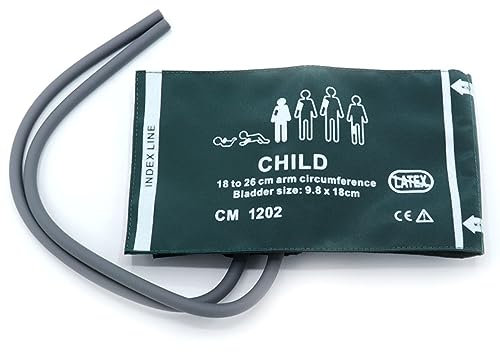 Manguito NIBP Universal para niños pediátricos, manguito de presión arterial de repuesto de nailon reutilizable de doble tubo de 18-26 cm, sin conector