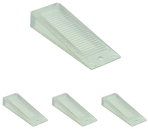 Burg Wächter Türkeil, Rutschfester Türstopper aus Kunsstoff für den Boden, TKL 2010, Matt Transparent, 100 mm, TKL 2010 T (Packung mit 4)