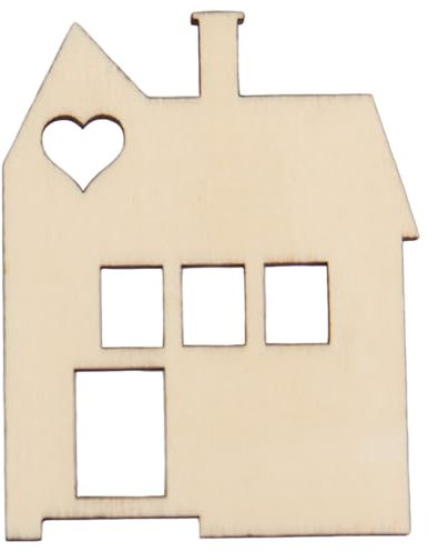 Decorazione casetta in legno per Natale misura a scelta sagoma Presepe casa BOMBONIERE, 5,4 x 7 cm