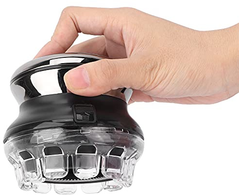 Mens Rechargeable Hair Clipper Waterproof Bald Head Shaver Portable | Precision stainless steel trimmer, USB powered cordless grooming, ergonomic wet dry design, skin-friendly round , t
