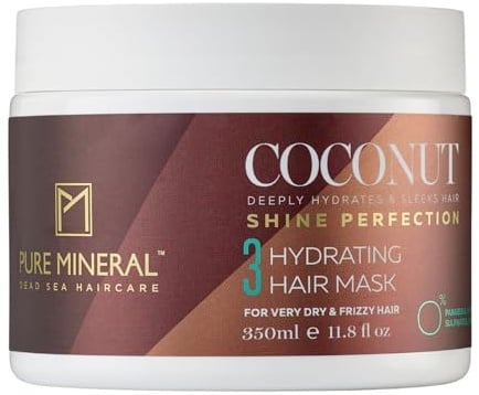 PURE MINERAL - Haarmaske mit Kokosöl - 350ml | Die Kokosöl-Haarmaske pflegt sehr trockenes oder frizziges Haar intensiv und verbessert die Weichheit.