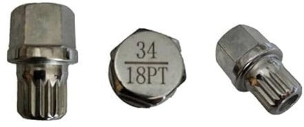 M&S Security Master - Bullone antifurto di ricambio per dadi ruota auto per Mini One Cooper BMW ABC34/18 18 Spline