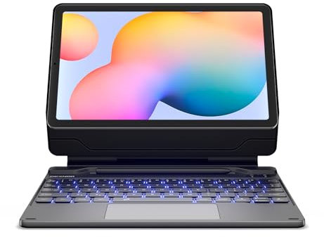 Dexnor Keyboard Case for Samsung Galaxy Tab S6 Lite 10.4 Inch Case with Keyboard Magnetic Floating Cantilever Stand Multi-Touch Trackpad Wireless Backlit S Pen Holder for Tab S6 Lite 2024/2022/2020