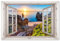 MuchoWow© Gartenposter Groß 120x80 cm XXL Outdoor Bilder Gartendeko für draußen Wetterfest Garten Zaun Deko Banner Draußen Bild Gartenzaun Fensterblick - Strand - Sommer - Sonnenuntergang